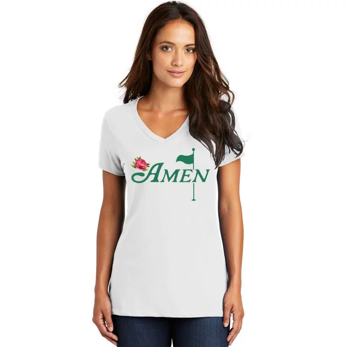 Amen Azalea Golf Masters Women's V-Neck T-Shirt