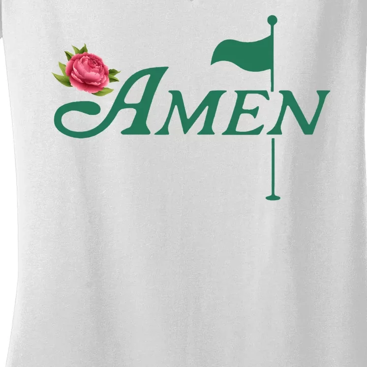 Amen Azalea Golf Masters Women's V-Neck T-Shirt