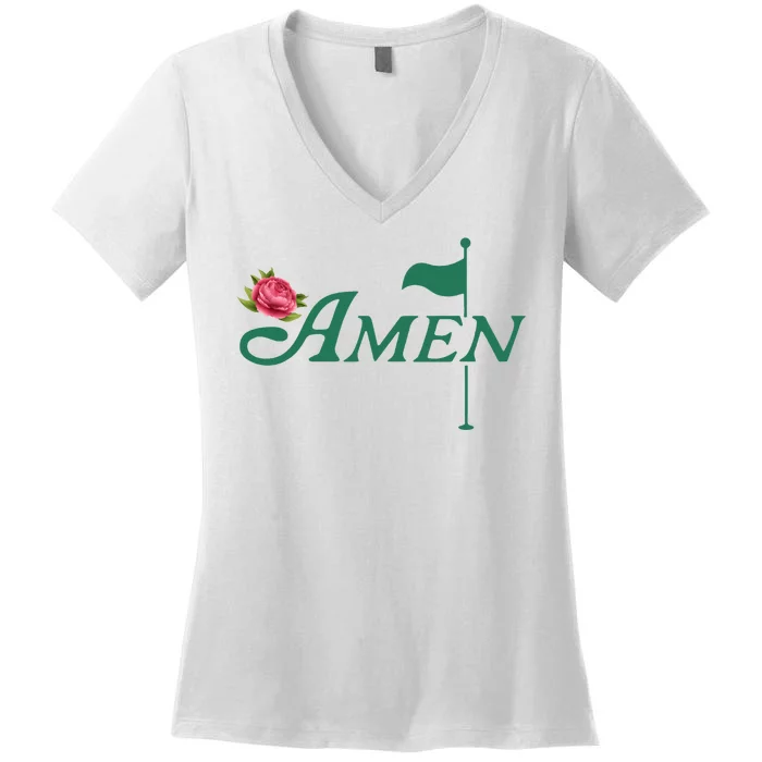 Amen Azalea Golf Masters Women's V-Neck T-Shirt