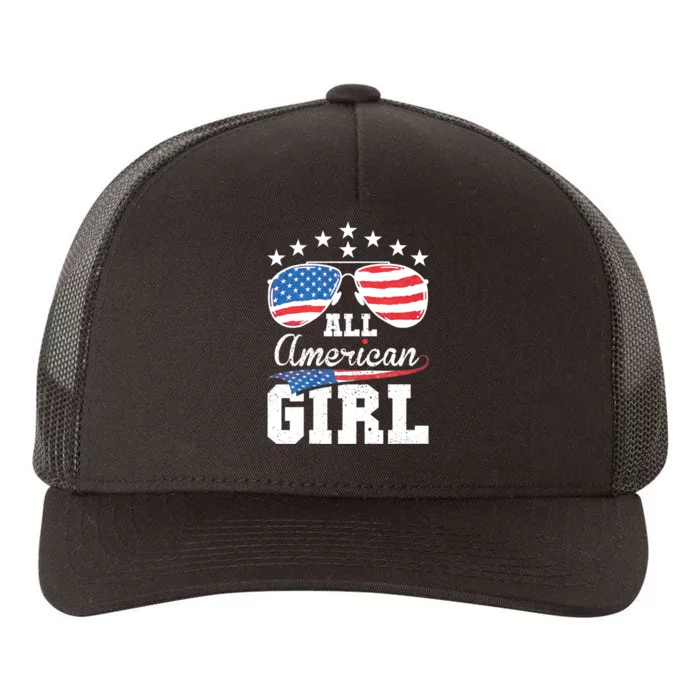 All American Girl 4th Of July Matching Family Yupoong Adult 5-Panel Trucker Hat