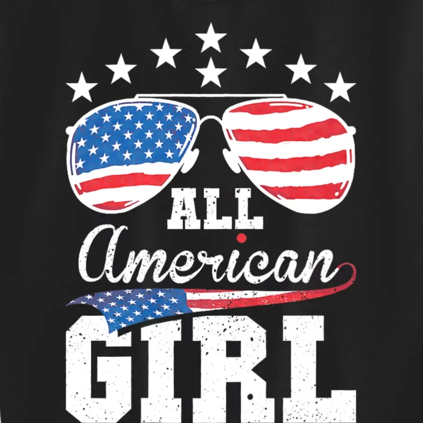 All American Girl 4th Of July Matching Family Kids Sweatshirt