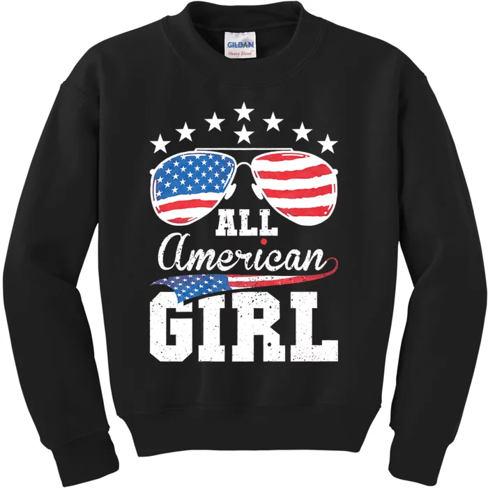 All American Girl 4th Of July Matching Family Kids Sweatshirt