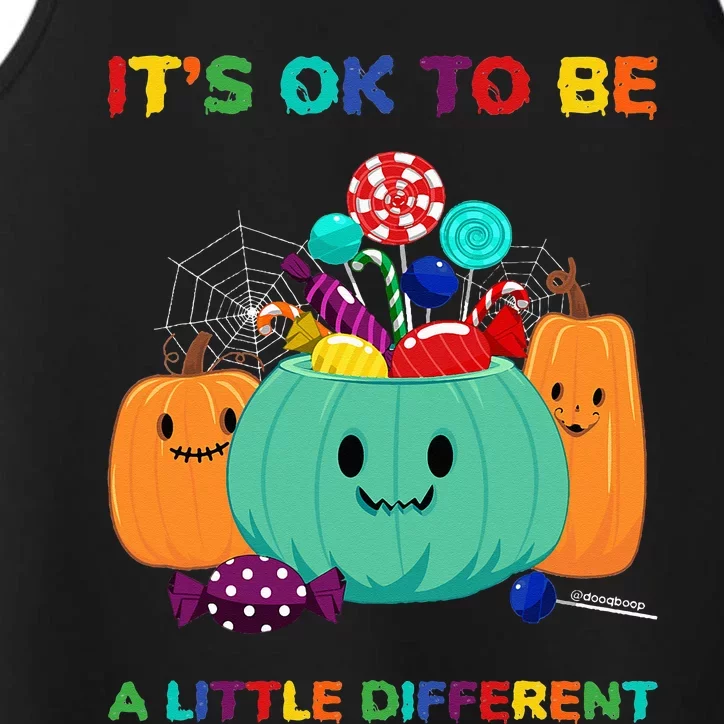 Autism Awareness Halloween It's OK To Be a Little Different Performance Tank