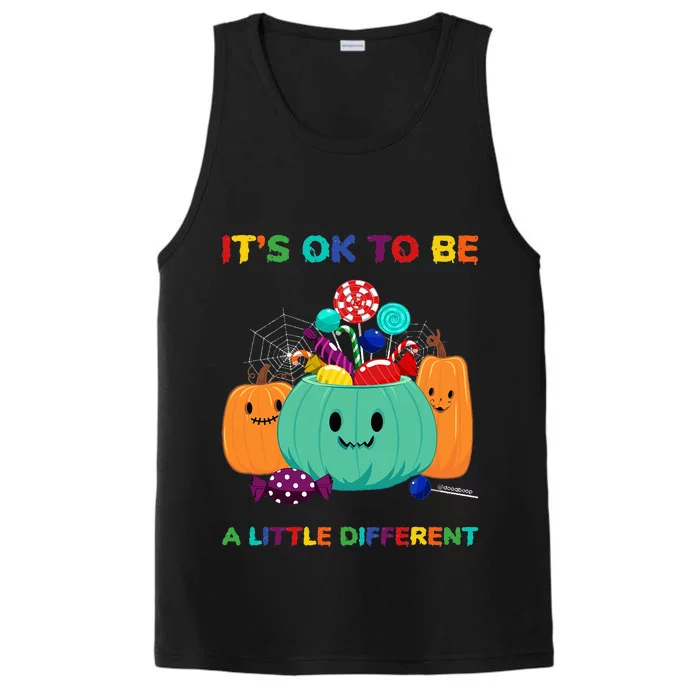 Autism Awareness Halloween It's OK To Be a Little Different Performance Tank