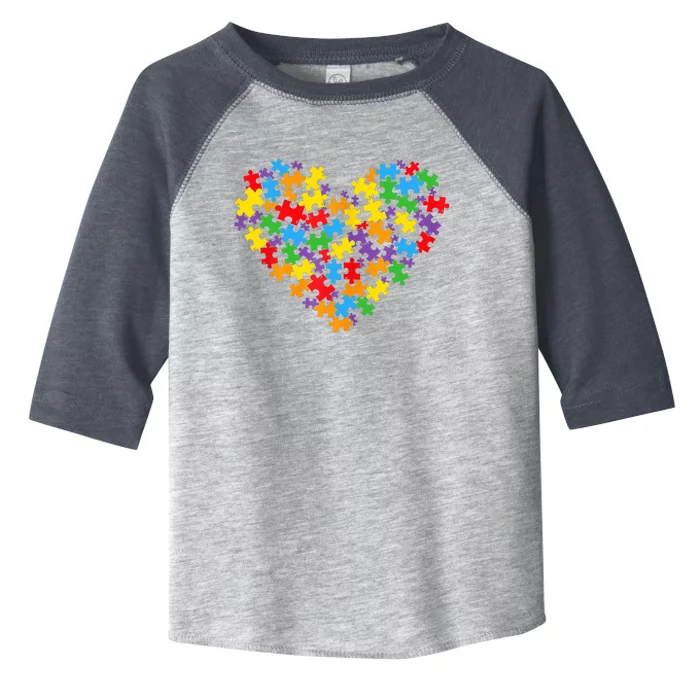 Autism Awareness Heart Valentine Day Puzzle Piece For Girl Toddler Fine Jersey T-Shirt