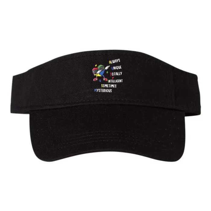 Autism Awareness Heart Dabbing Autism Always Unique Autism Awareness Acceptance Valucap Bio-Washed Visor