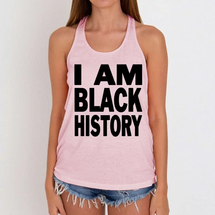 African Americans Heritage Month Afro I Am Black History Gift Women's Knotted Racerback Tank