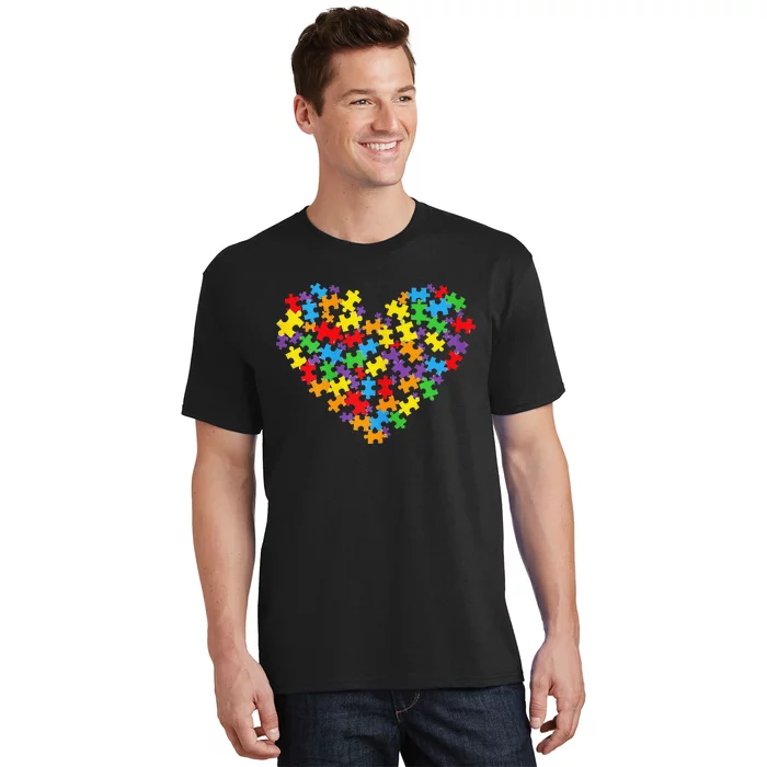 Autism Awareness Heart Valentine Day T-Shirt