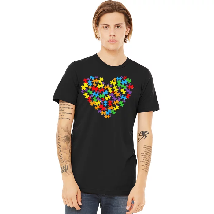 Autism Awareness Heart Valentine Day Premium T-Shirt