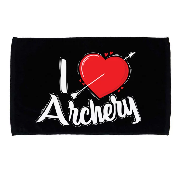 Arrow And Heart Archery I Love Gift Microfiber Hand Towel