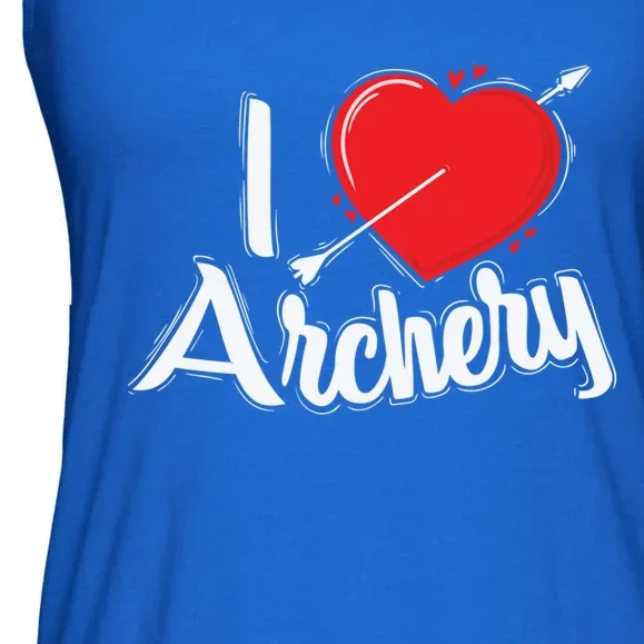 Arrow And Heart Archery I Love Gift Ladies Essential Flowy Tank