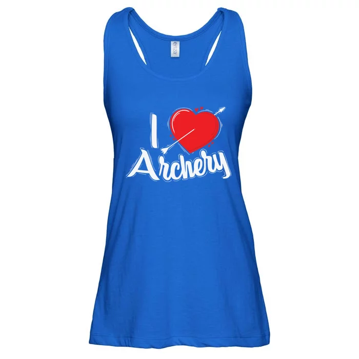 Arrow And Heart Archery I Love Gift Ladies Essential Flowy Tank