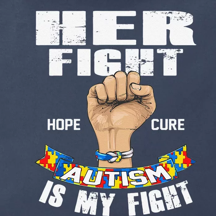 Autism Awareness Her Fight Is My Fight Hope Cure Zip Tote Bag