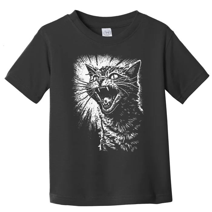 Angry Aggressive Hissing Cat Ready To Attack Toddler T-Shirt