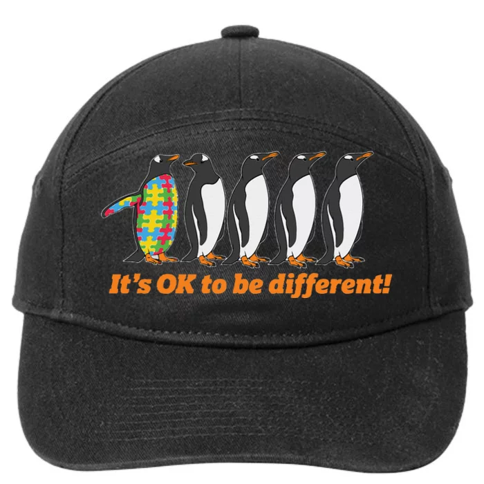 Autism Awareness Hoodie It's OK To Be Different Penguin 7-Panel Snapback Hat