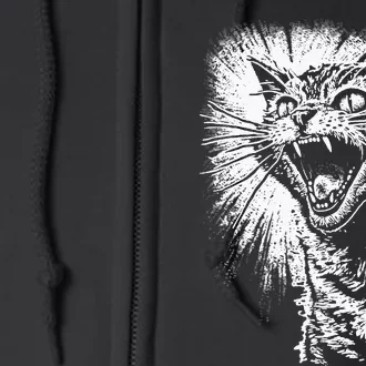 Angry Aggressive Hissing Cat Ready To Attack Full Zip Hoodie