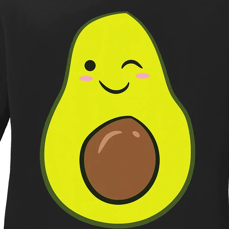 Adorable Avocado Halloween Outfit Fun and Festive Costume Ladies Long Sleeve Shirt