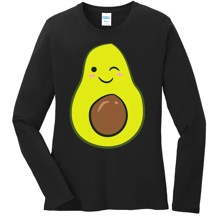 Adorable Avocado Halloween Outfit Fun and Festive Costume Ladies Long Sleeve Shirt