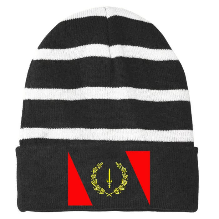 African American Heritage Flag Black History 1967 Striped Beanie with Solid Band