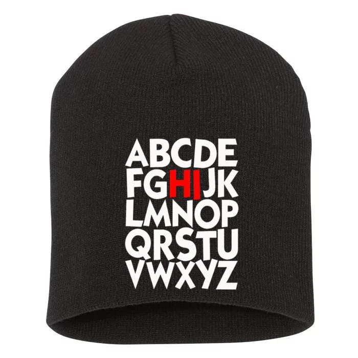 Alphabet ABCs Hi Kindergarten Alphabet learn ABCs Short Acrylic Beanie