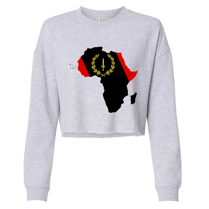 American African Heritage Flag American Black Heritage Flag Funny Gift Cropped Pullover Crew