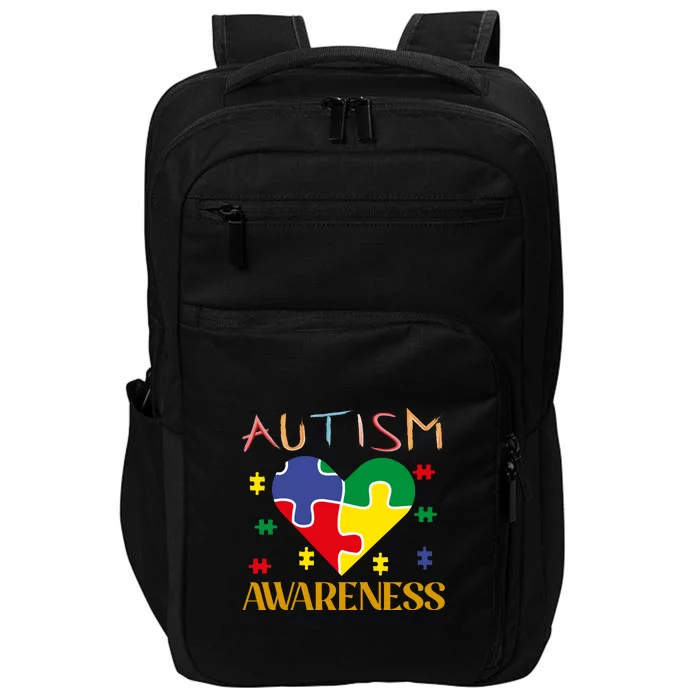 Autism Awareness Heart Puzzle Gift Impact Tech Backpack