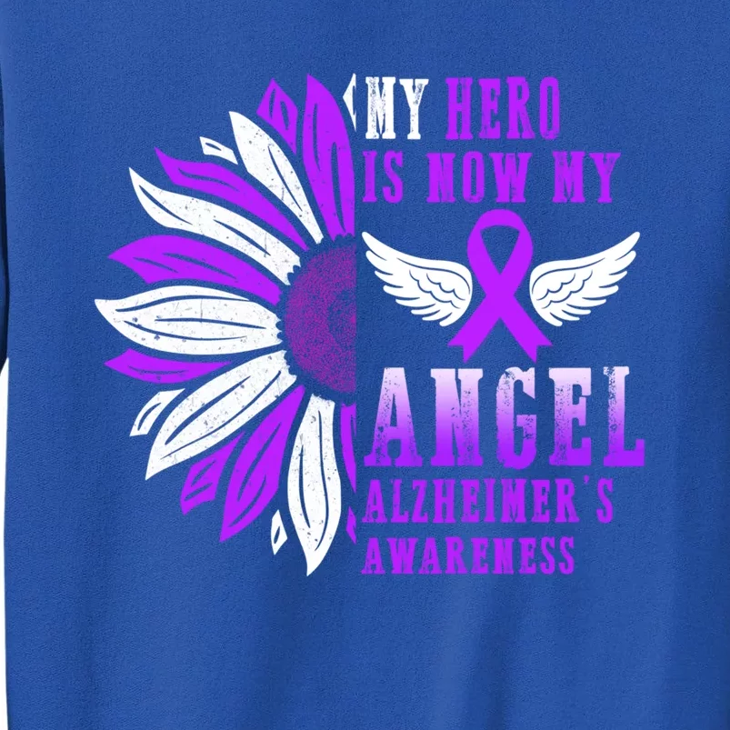 Alzheimers Awareness Hero Is Now My Angel Remembrance Purple Gift Sweatshirt