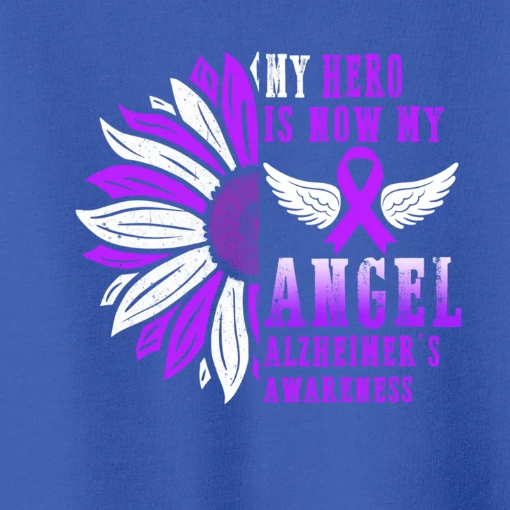 Alzheimers Awareness Hero Is Now My Angel Remembrance Purple Gift Toddler T-Shirt