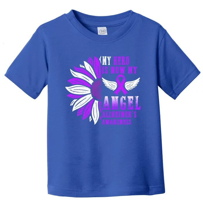 Alzheimers Awareness Hero Is Now My Angel Remembrance Purple Gift Toddler T-Shirt