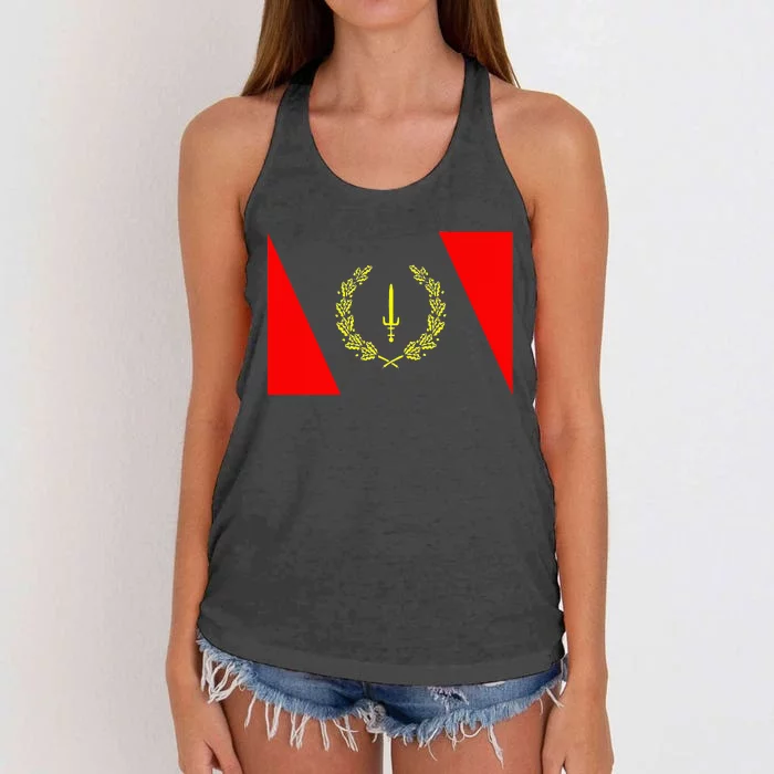 African American Heritage Flag Black History 1967 Women's Knotted Racerback Tank