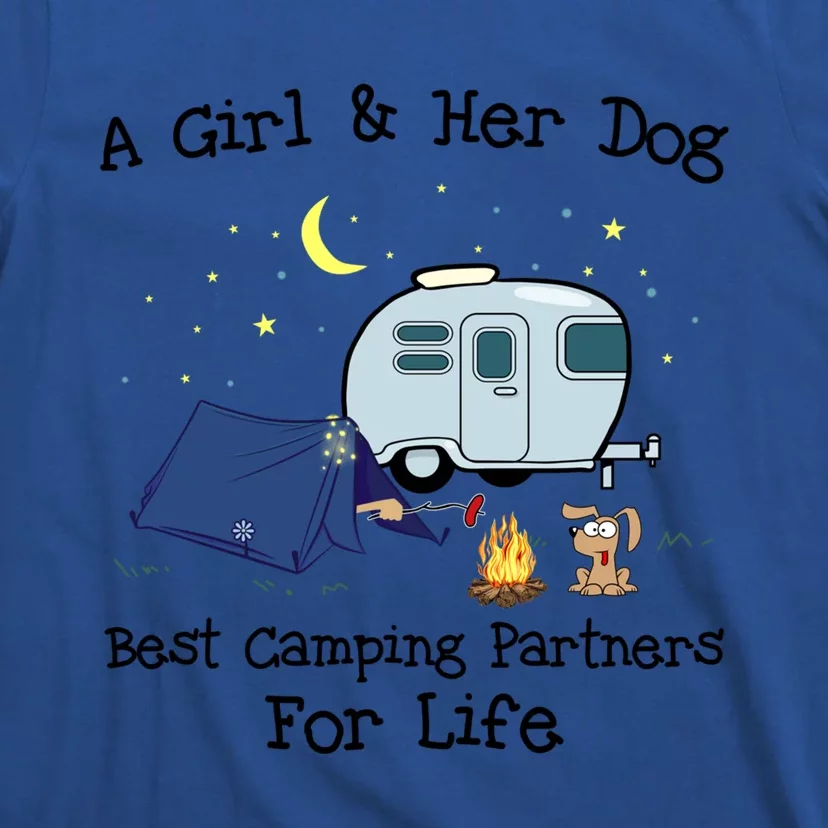 A And Her Dog Best Camping Partners For Life Gift T-Shirt