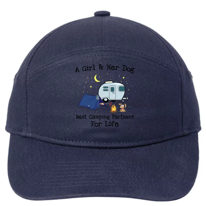 A And Her Dog Best Camping Partners For Life Gift 7-Panel Snapback Hat