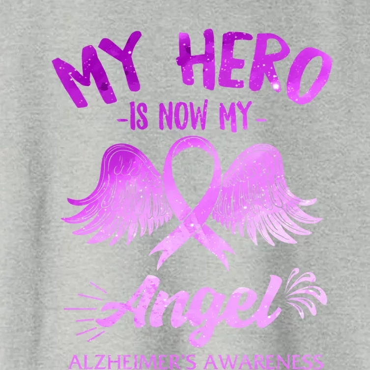 Alzheimers Awareness Hero Is Now My Angel Remembrance Purple Cute Gift Women's Crop Top Tee