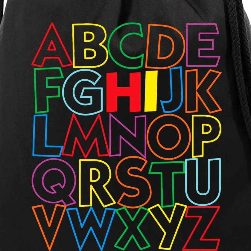 Alphabet Abcs Hi Kindergarten Back To School Teacher Student Drawstring Bag