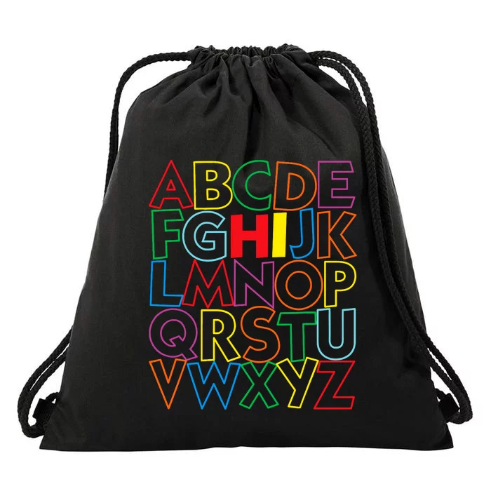 Alphabet Abcs Hi Kindergarten Back To School Teacher Student Drawstring Bag