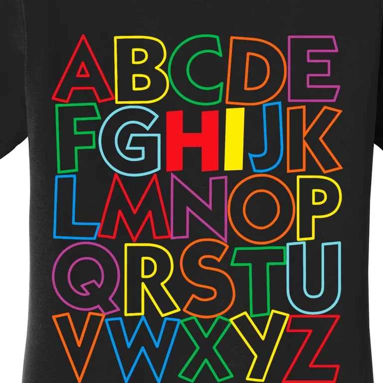 Alphabet Abcs Hi Kindergarten Back To School Teacher Student Women's T-Shirt