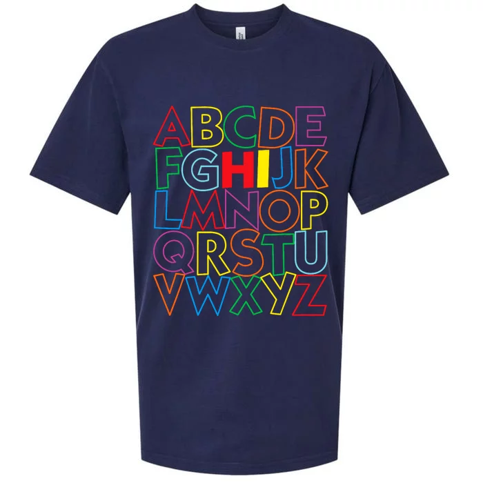 Alphabet Abcs Hi Kindergarten Back To School Teacher Student Sueded Cloud Jersey T-Shirt