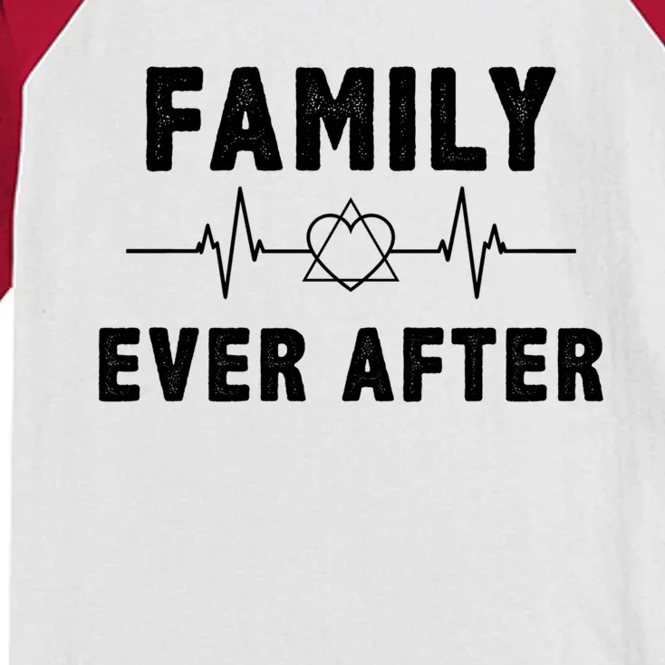 Adopt Adoptive Heartbeat Family Ever After Adoption Gift Kids Colorblock Raglan Jersey