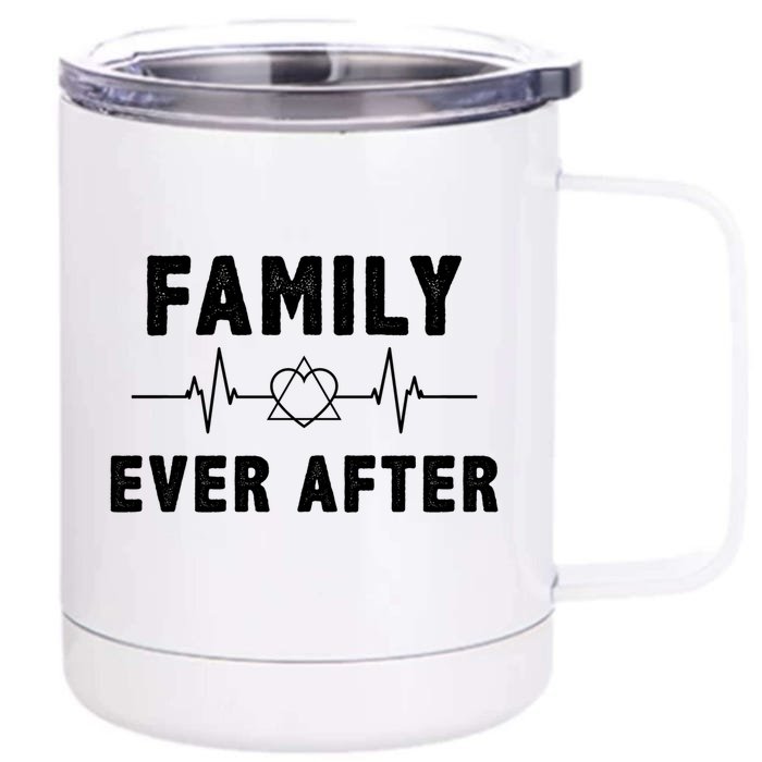 Adopt Adoptive Heartbeat Family Ever After Adoption Gift Front & Back 12oz Stainless Steel Tumbler Cup