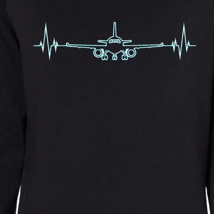 Airplane Airplane Heartbeat Tee Aviation Pilot Womens California Wash Sweatshirt