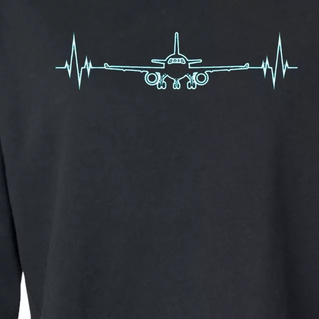 Airplane Airplane Heartbeat Tee Aviation Pilot Cropped Pullover Crew