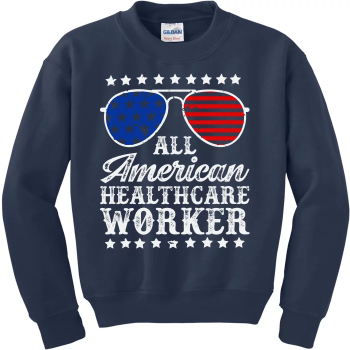 All American Healthcare Worker 4th Of July Family Matching Sunglasses Kids Sweatshirt