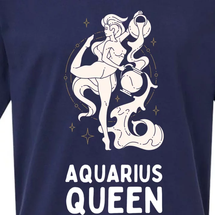 Aquarius Astrology Horoscope Zodiac Aquarius Queen Funny Gift Sueded Cloud Jersey T-Shirt