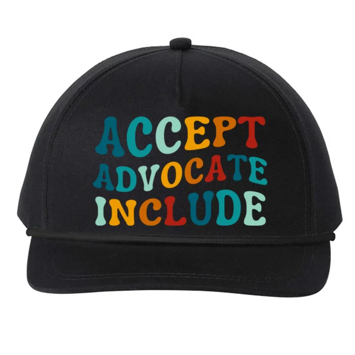 Accept Advocate Include Special Education Sped Teacher Gift Snapback Five-Panel Rope Hat