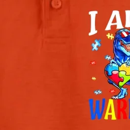 Autism Awareness I Am A Warrior Autism Family Dinosaur Gift Dry Zone Grid Performance Polo