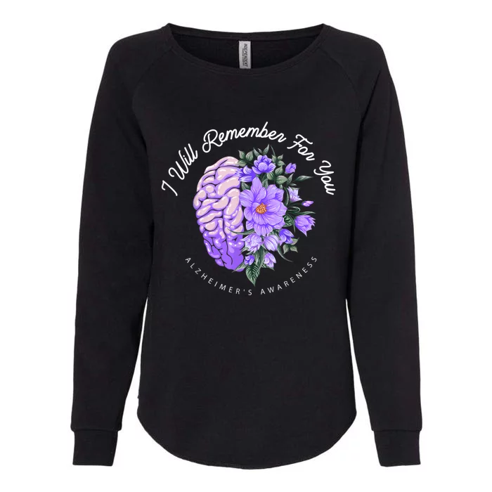 Alzheimer's Awareness I Will Remember For You Brain Womens California Wash Sweatshirt