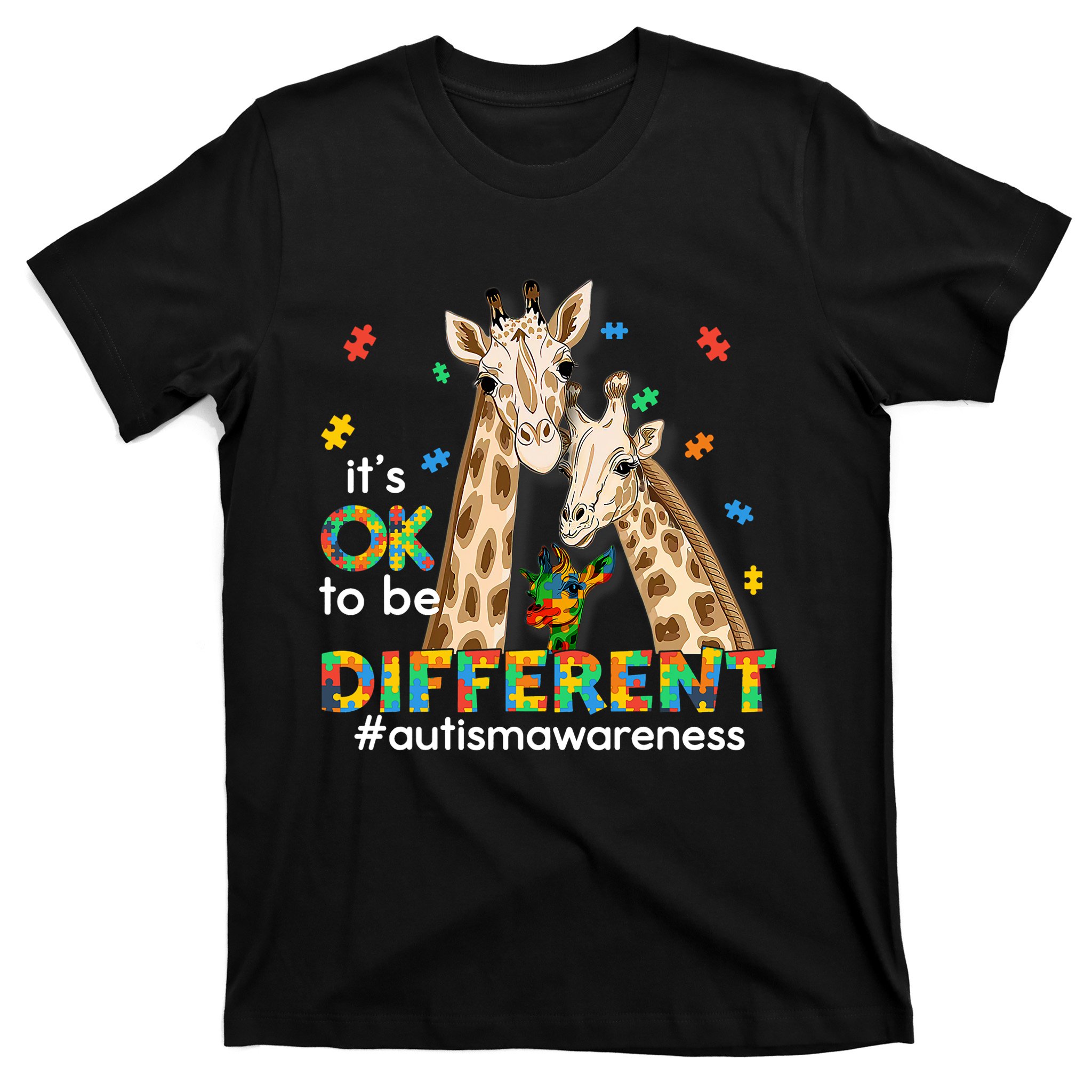Giraffe Autism Awareness Acceptance Women Kid Its Ok To Be