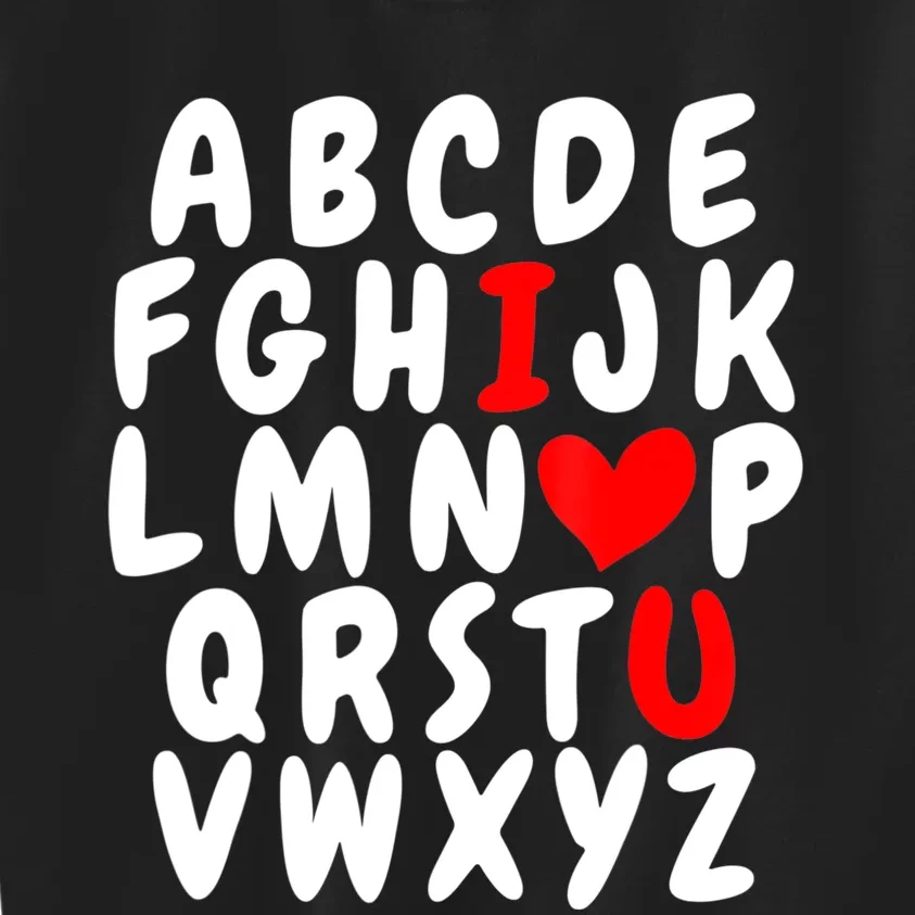 Alphabet ABC I Love You Valentines Day Heart Kids Sweatshirt