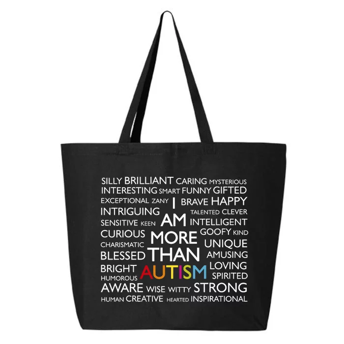 Autism Awareness I Am More Than Autism 25L Jumbo Tote