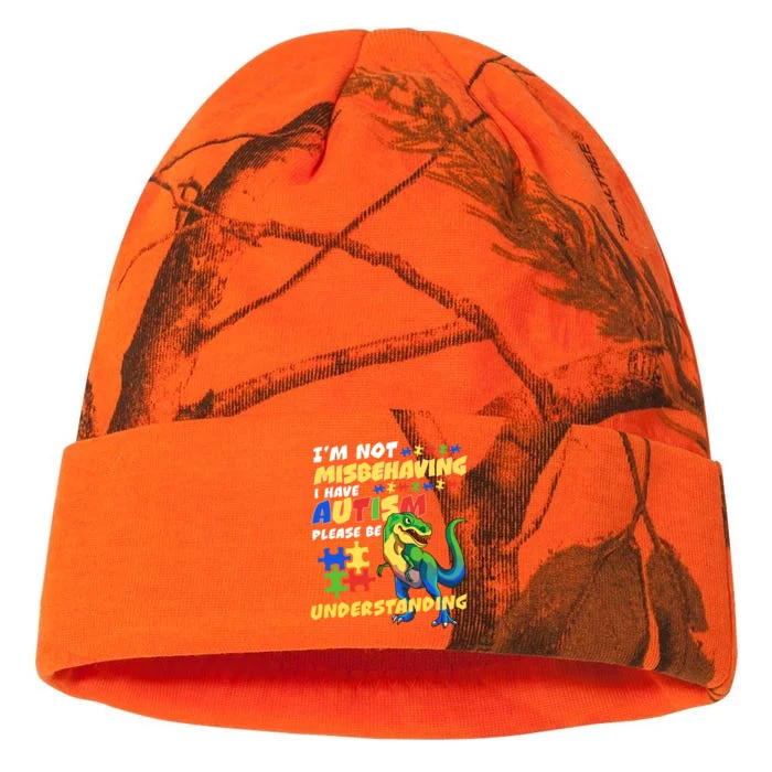 Autism Awareness Im Not Misbehaving I Have Autism Dinosaur Kati - 12in Camo Beanie